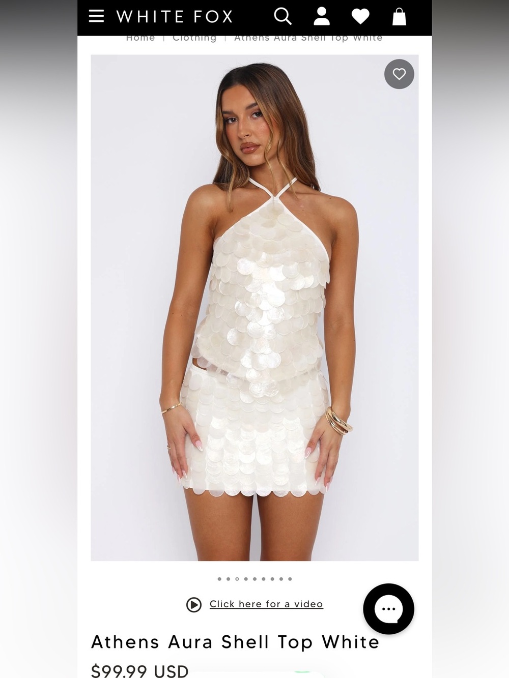 White Fox Athens Aura Shell Top White